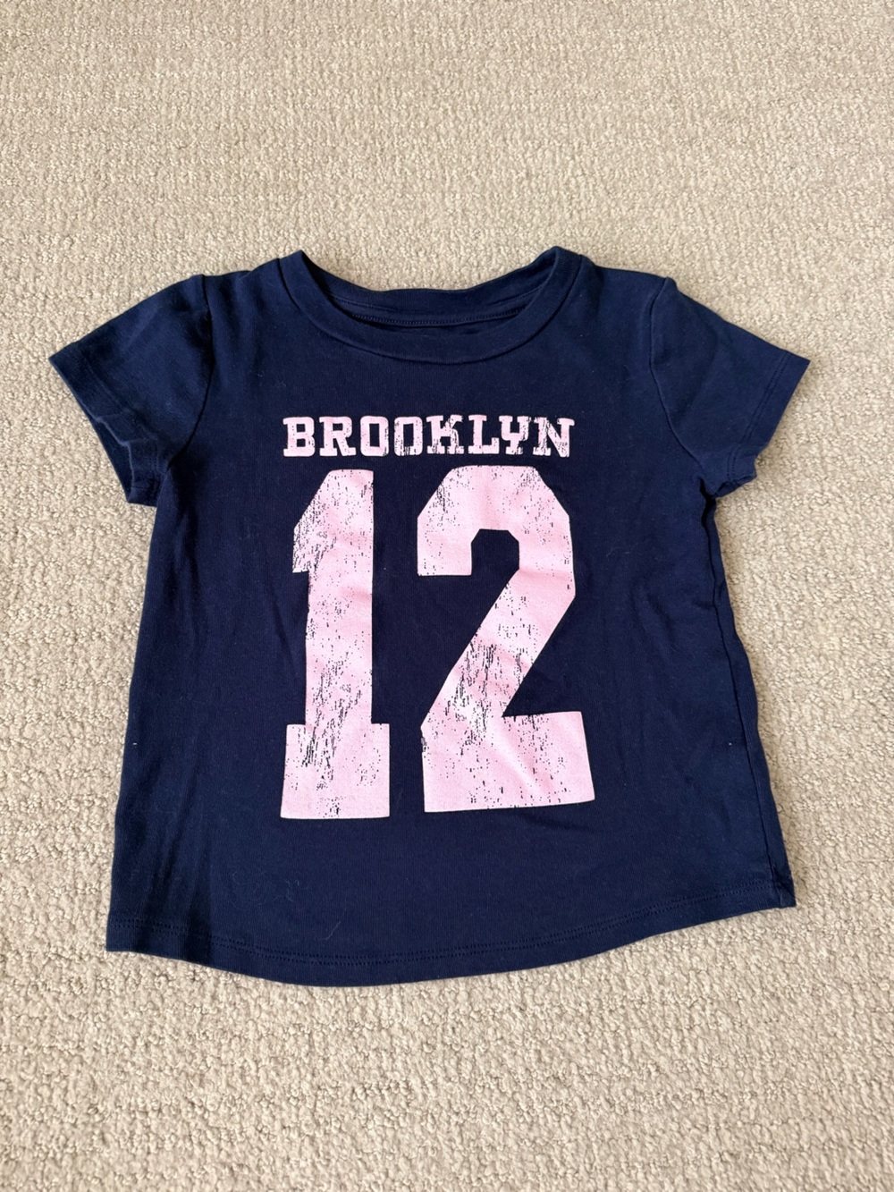 art class Navy Tee with Pink '12' Brooklyn Graphic